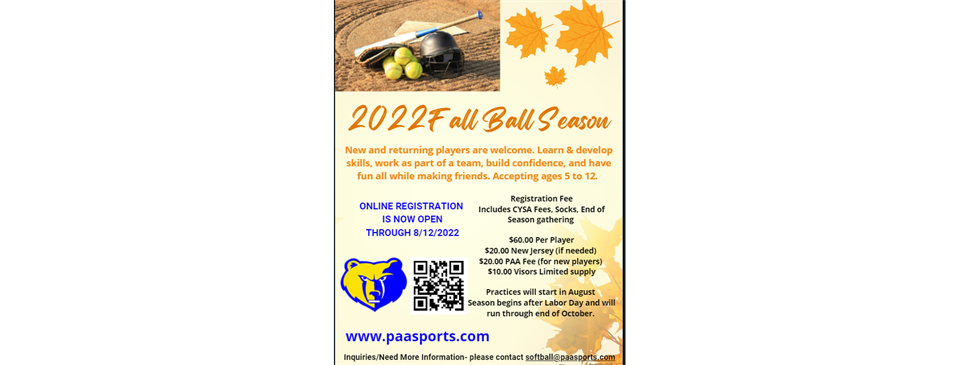 Fall Ball Registration!!!